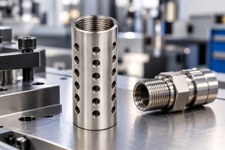 CNC Machined Perforated Threaded Sleeve